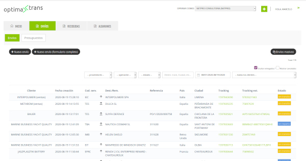 Software de transporte de mercancías optimatrans